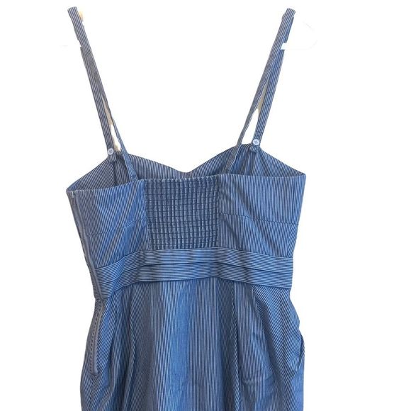 Aritzia Wilfred Free Denim & White Pin Stripe Mini Dress EUC - Picture 2 of 13